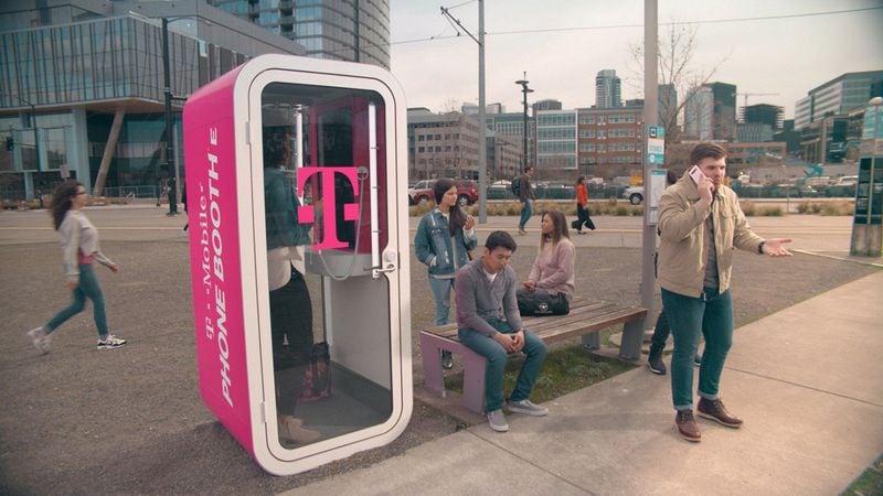 The T-Mobile Phone BoothE promises private phone conversations.