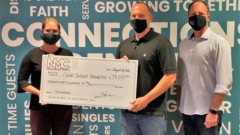 The Cobb Schools Foundation also received a $75,000 gift from North Metro Church in Kennesaw to help the district purchase laptops for students. Credit: Cobb County School District