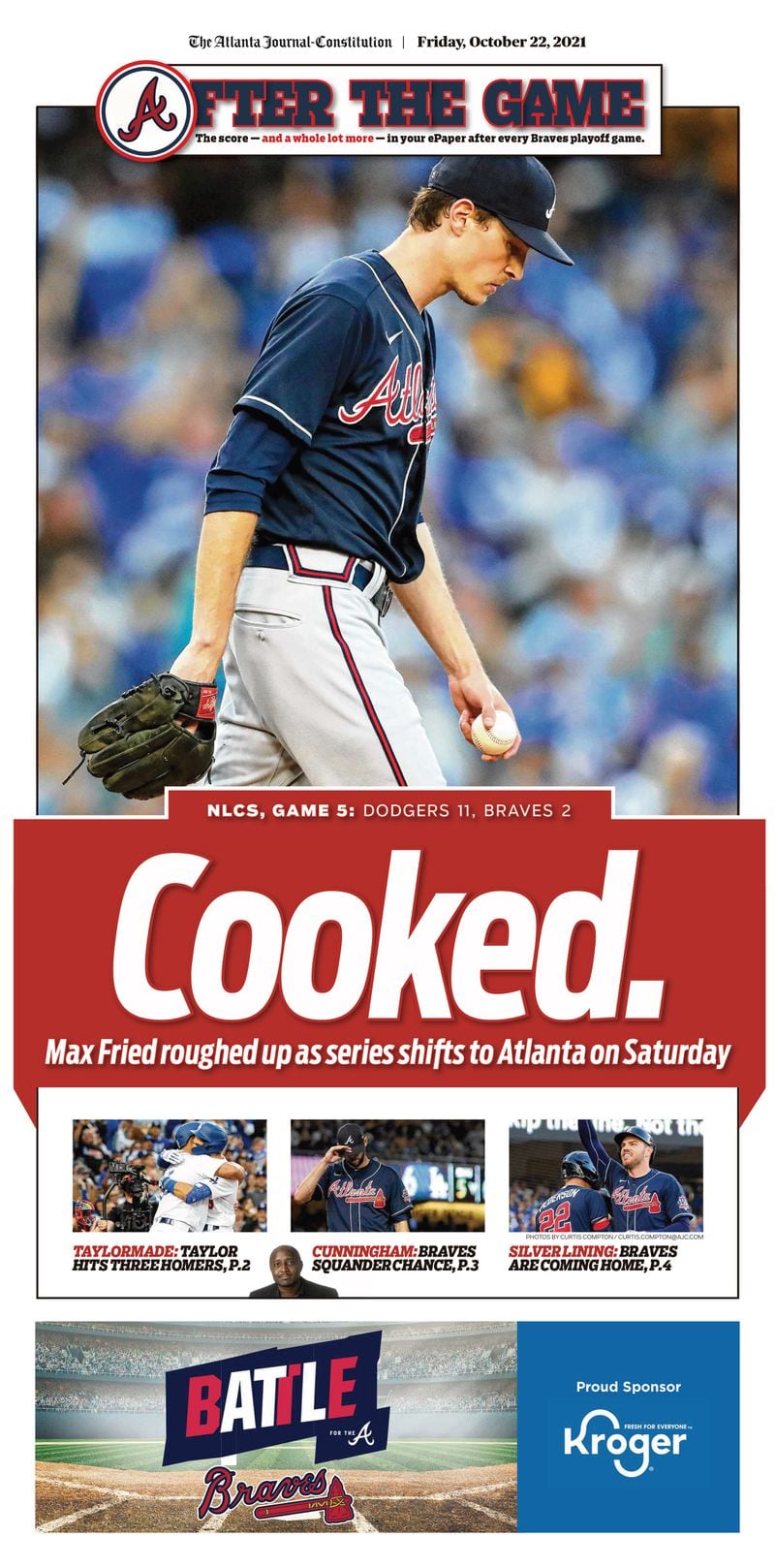 ‘Cooked.’ – Atlanta Braves game section in today’s ePaper