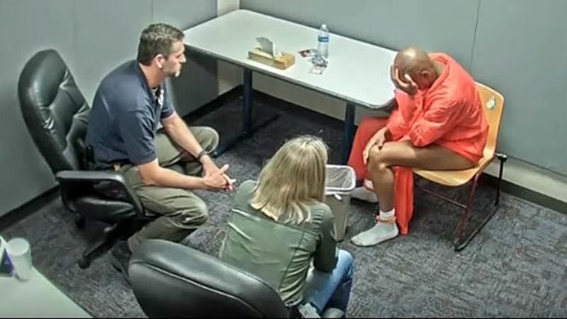 A sobbing Michael Webb confesses to kidnapping and raping an 8-year-old girl during questioning by FBI and Fort Worth, Texas, investigators the morning of May 19, 2019. Webb, 51, was sentenced Thursday, Nov. 14 to life in prison in the case.