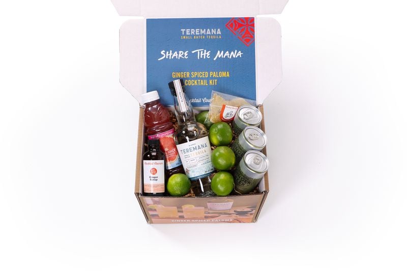 Everything you need to craft ginger-spiced paloma cocktails comes in Teremana's boxed kit. Courtesy of Teremana