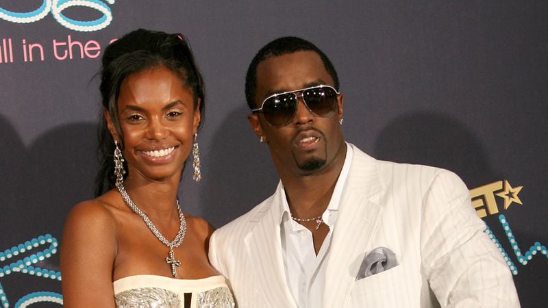 Sean 'P. Diddy' Combs (R) and then-girlfriend Kim Porter at the 2006 BET Awards. Diddy mourned the loss of Porter in a recent Instagram post.