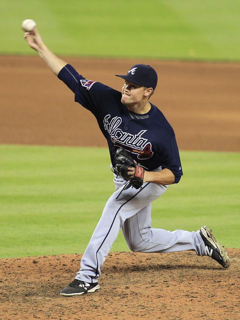 Shae Simmons has only been in the big leagues for 1 1/2 weeks, but is quickly establishing himself as a go-to guy in the Braves bullpen. (AP Photo)