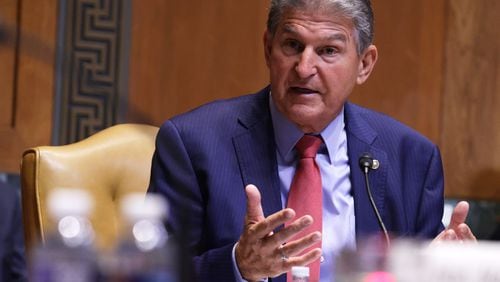 U.S. Sen. Joe Manchin (D-WV) speaks during a hearing before Transportation, Housing and Urban Development, and Related Agencies Subcommittee of Senate Appropriations Committee at Dirksen Senate Office Building June 10, 2021, on Capitol Hill in Washington, D.C.