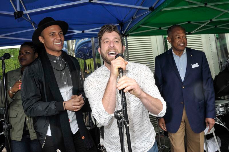RICHMOND, VA - MAY 01: Rayvon Owen, Elliott Yamin and Mayor Dwight Jones attends Owen's performance at the James Center during his American Idol homecoming visit on May 1, 2015 in Richmond, Virginia. (Photo by Kris Connor/Getty Images)