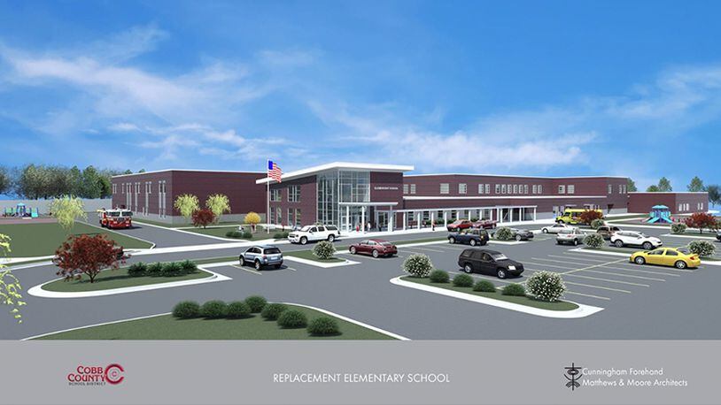 For $26,827,000 from Ed-SPLOST V funds, this replacement elementary school for Clay Elementary School and Harmony Leland Elementary School will be built in Mableton by Nix-Fowler Constructors, Inc. of Mableton. (Courtesy of Cobb County School District)