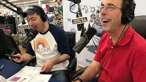 Clark Howard with Mark Arum promoting Clark's Kids at the Wal-Mart in Dunwoody November 29, 2018.