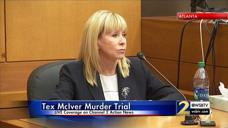 Janie Calhoun, a friend of Diane McIver, testifies during the murder trial of Tex McIver on March 13, 2018 in the Fulton County Courthouse. (Channel 2 Action News)