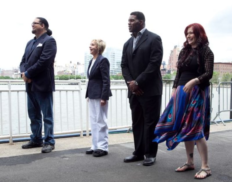 Penn Jillette, from left, Florence Henderson, Herschel Walker and Tiffany competed for charity. Photo: Food Network
