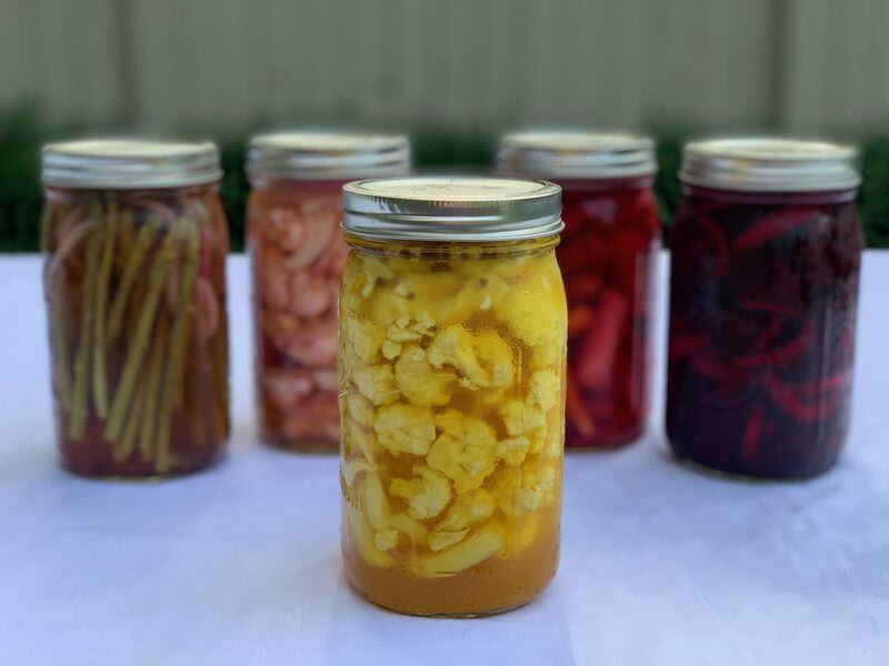 A pinch of saffron gives these cauliflower pickles their sunshine-y hue. CONTRIBUTED BY KELLIE HYNES