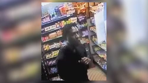 DeKalb County police said the man pictured is sought for questioning in connection with a shooting that occurred last month outside a gas station in Tucker. Investigators said they also hope to  question the man about a robbery that occurred  two hours earlier.