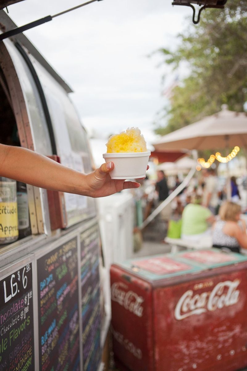 At Seaside’s Airstream Row, Frost Bites serves Hawaiian shaved ice, homemade frozen custard, fresh-squeezed lemonade and other cold drinks. Contributed by Visit South Walton