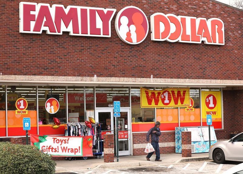 A customer leaves the Family Dollar at the intersection of Covington Highway and Dekalb Medical Parkway in the Lithonia area.  Curtis Compton/ccompton@ajc.com