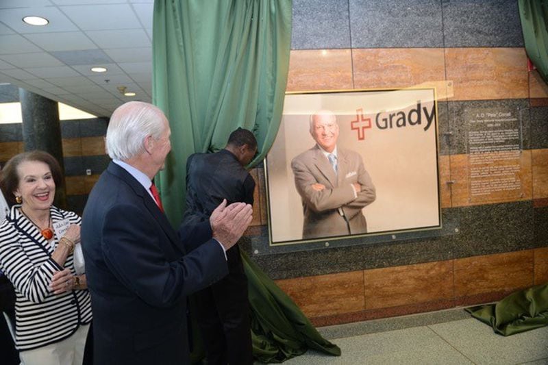 Pete Correll and his wife, Ada Lee attended the dedication on May 8, 2017 of the Correll Atrium at Grady Hospital. A portrait of Correll will be on permanent display at the hospital. CONTRIBUTED