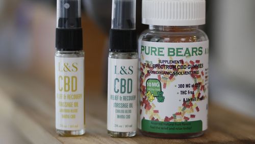 April 23, 2019 - Atlanta - Lark & Sparrow in Grant Park offers CBD oil services as an option for a pedicure.  It starts with a CBD edible and includes a massage with CBD oil. Bob Andres / bandres@ajc.com