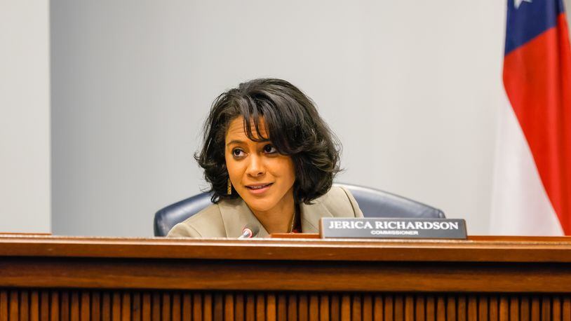 Democrat Jerica Richardson kicked off her campaign for the U.S. House on Thursday, Sept. 14, 2023. The District Two Commissioner is seen at a Cobb County Board of Commissioners meeting in Marietta on Tuesday, September 27, 2022.   (Arvin Temkar/arvin.temkar@ajc.com)