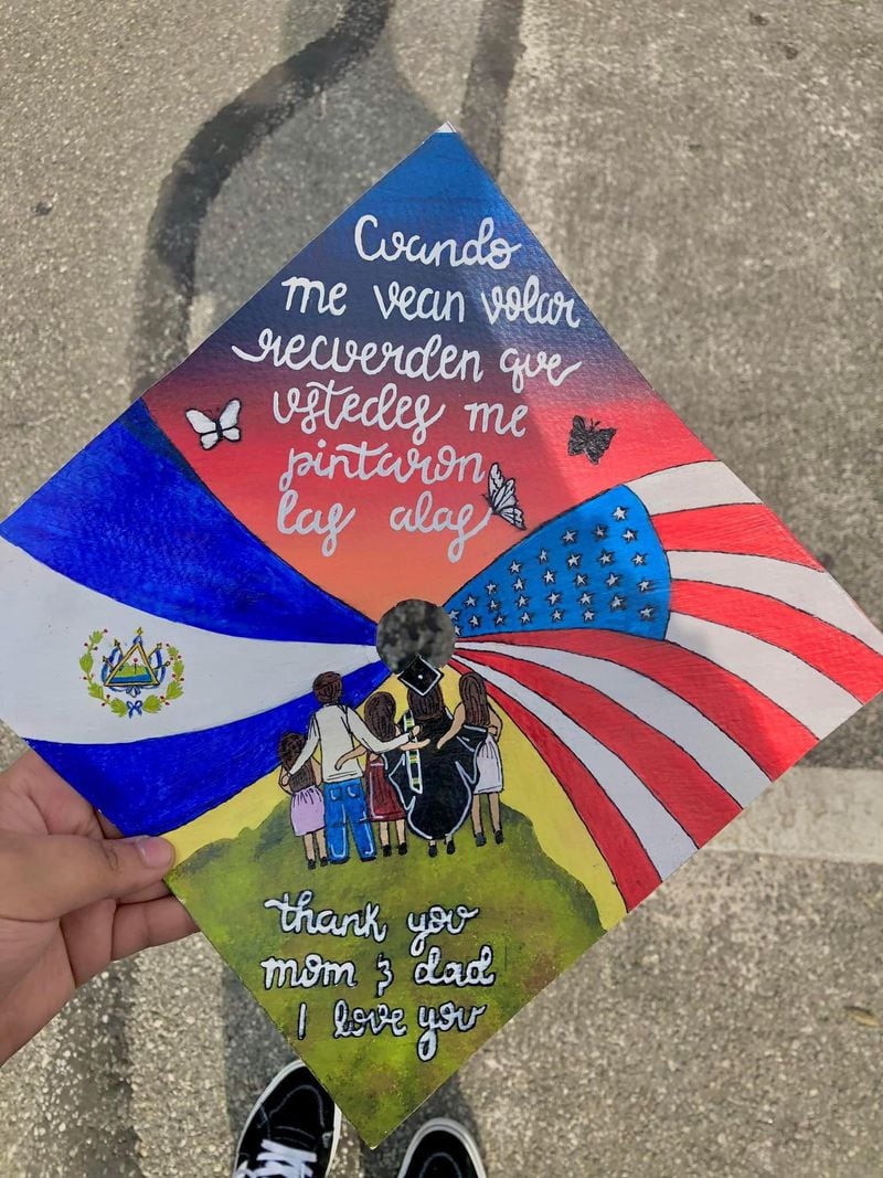 A graduation cap custom-made by Emily Mendoza of Bainbridge. (Courtesy of Emily Mendoza)