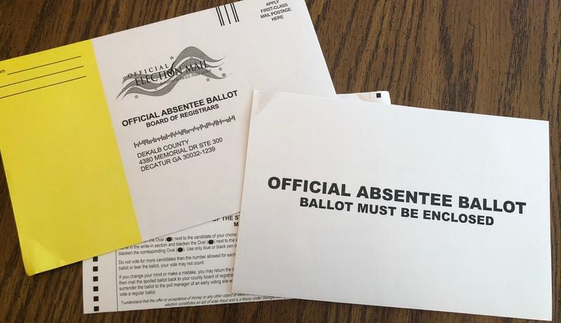 Absentee ballots, envelopes and privacy sleaves are being mailed to Georgia voters for the state's primary on June 9, 2020.