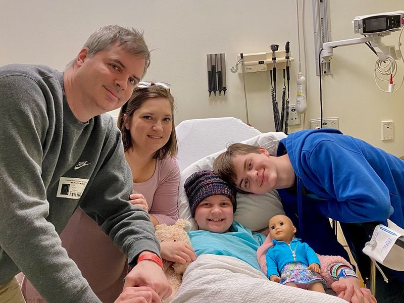 Lexy McRae, 12, with dad Michael, mom Katy and brother Peyton. Lexy has osteosarcoma. 
Photo courtesy of Children's Healthcare of Atlanta