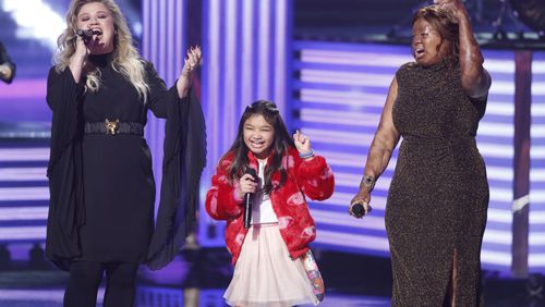 AMERICA'S GOT TALENT -- "Live Finale Results" Episode 1224 -- Pictured: (l-r) Kelly Clarkson, Angelica Hale, Kechi -- (Photo by: Trae Patton/NBC)