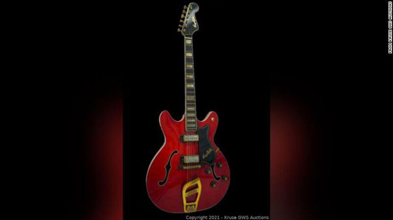 The bidding for the red Hagstrom Viking II guitar famously played by the rock ‘n’ roll legend during a televised “Comeback Special” 53 years ago will start at $250,000.