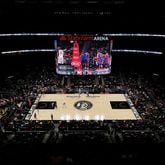 A general view of State Farm Arena during the game between the Atlanta Hawks and the Detroit Pistons on November 9, 2018 in Atlanta, Georgia. (Kevin C. Cox/Getty Images/TNS)