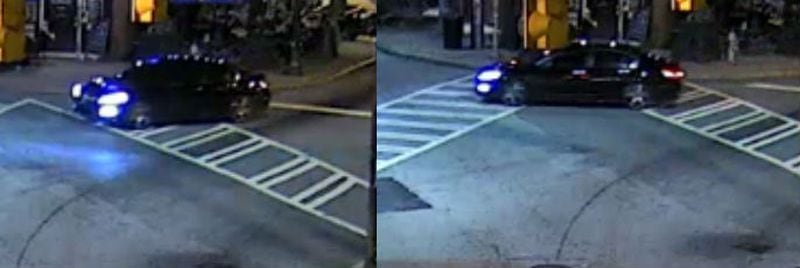 Atlanta police on Monday released photos of a getaway car used in a robbery and shooting outside an East Atlanta Village restaurant. (Credit: Atlanta Police Department)