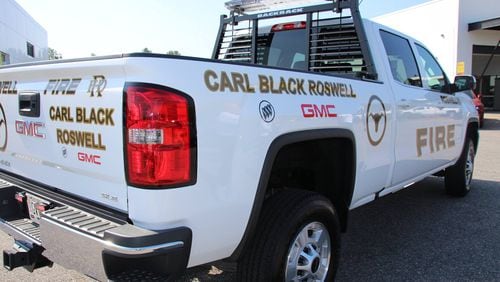 Carl Black, a man who owns a dealership in Roswell, donated this truck to the city's fire department.