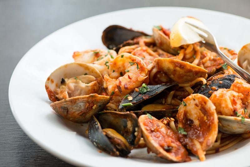 The Linguine Fra Diavolo featured al dente pasta, plump shellfish and a spicily satisfying tomato sauce. Unfortunately, this dish has been replaced as Truman adjusts its lineup. CONTRIBUTED BY MIA YAKEL