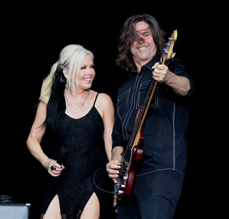 Berlin's Terri Nunn and John Crawford onstage in Atlanta in 2019 when the band opened for The B-52s. Photo: Melissa Ruggieri/Atlanta Journal Constitution