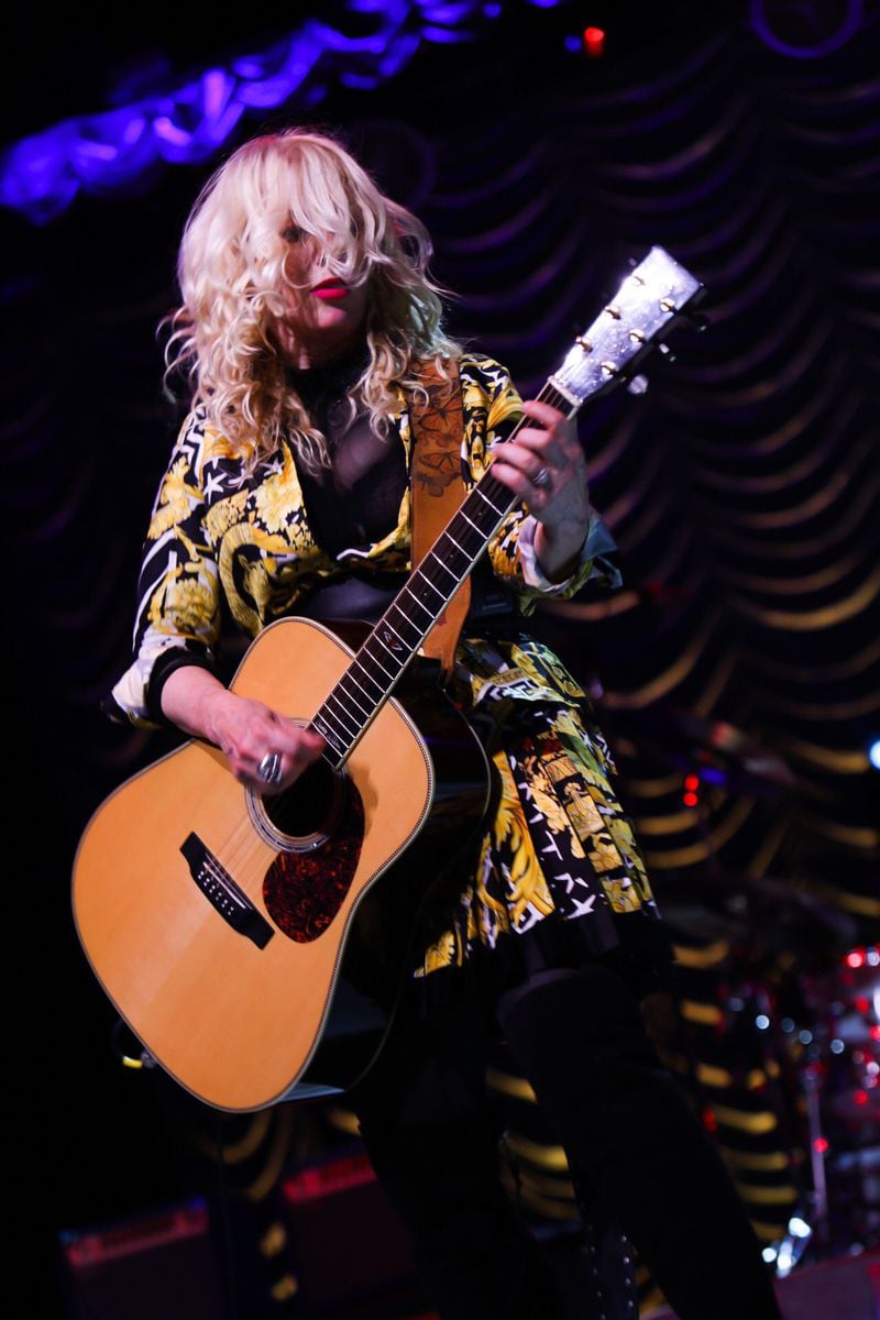 Nancy Wilson of Heart rocks out during their "Love Alive" tour. They were joined by Brandi Carlile and Elle King at the Aug. 19, 2019 tour stop at Ameris Bank Amphitheatre. The artists did not allow local media to photograph their concerts; this is from an earlier stop on the tour. Photo: Kimberly Adamis