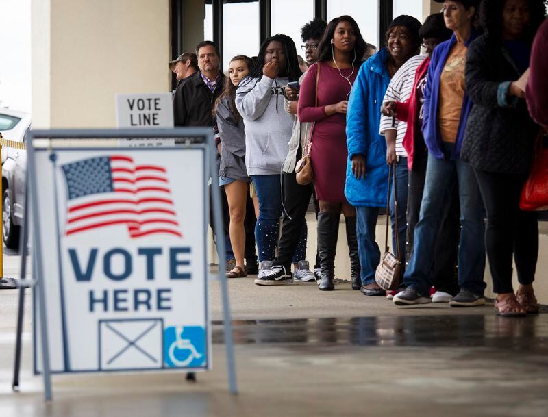 A Fulton County Superior Court judge has set aside time Friday morning to hear arguments regarding the lawsuit filed by U.S. Sen. Raphael Warnock and the Democratic Party over whether Saturday voting will be allowed ahead of the Dec. 6 runoff. (Ruth Fremson/The New York Times)