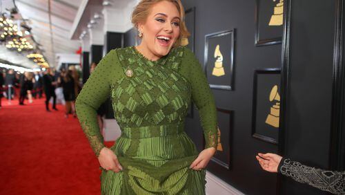 Adele charms on the red carpet at the 59th annual Grammy Awards at the Staples Center in L.A. (Photo by Christopher Polk/Getty Images for NARAS)