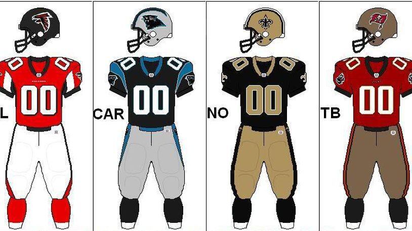 Empty uniforms, a perfect illustration of the NFC South. (via media.photobucket.com)
