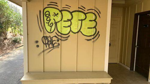 A 17-year-old student at Starr’s Mill High School has been charged with 15 counts related to graffiti damage. Courtesy Peachtree City Police