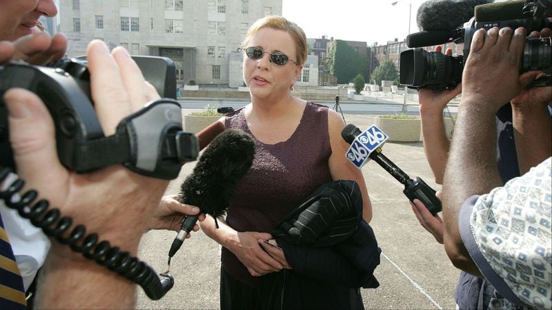 Emily Lyons speaks to reporters outside the Richard B. Russell Federal Courthouse in Atlanta before a sentencing hearing for serial bomber Eric Robert Rudolph Monday, Aug. 22, 2005. Lyons survived one of Rudolph's bombings, at a Birmingham, Alabama abortion clinic, which killed an off-duty policeman. Rudolph received four life sentences for the Birmingham bombing, a deadly bombing at the 1996 Summer Olympics in Atlanta, and two other Atlanta-area bombings.