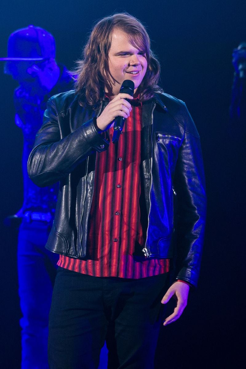  BINGHAMTON, NY - JUNE 24: Caleb Johnson performs during the American Idol Live! 2014 Tour Kickoff at the Broome County Arena on July 24, 2014 in Binghamton, New York. (Photo by Brett Carlsen/Getty Images)
