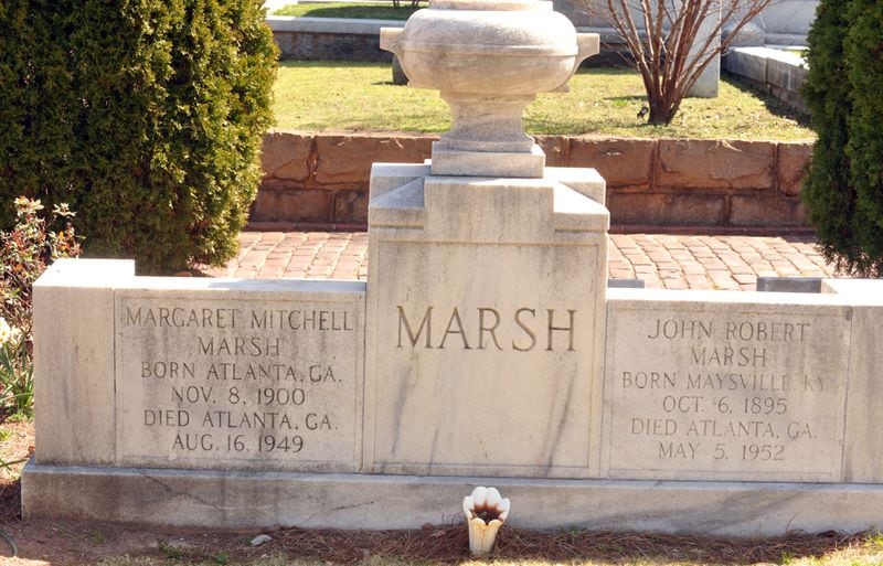 Margaret Mitchell (author) is buried in Oakland Cemetery in Atlanta (Fulton County). She became known for her popular book "Gone with the Wind."