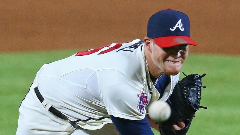 The Braves’ Craig Kimbrel closes out a game in 2014. CURTIS COMPTON / CCOMPTON@AJC.COM