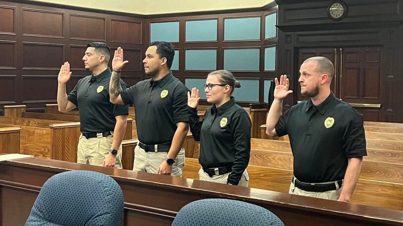 Recently four of the Roswell Police Department's newest officers took their oath of office. COURTESY ROSWELL POLICE DEPARTMENT