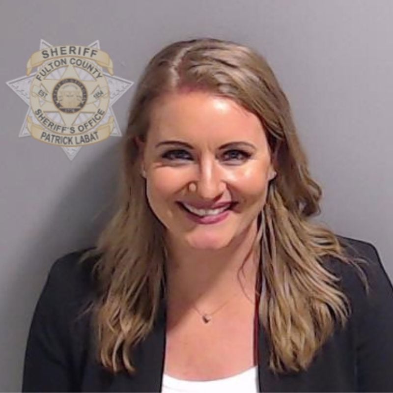 In a handout image provided by the Fulton County Sheriff's Office, attorney Jenna Ellis poses for her booking photo on Wednesday, Aug. 23, 2023, in Atlanta. (Fulton County Sheriff's Office/Getty Images/TNS)