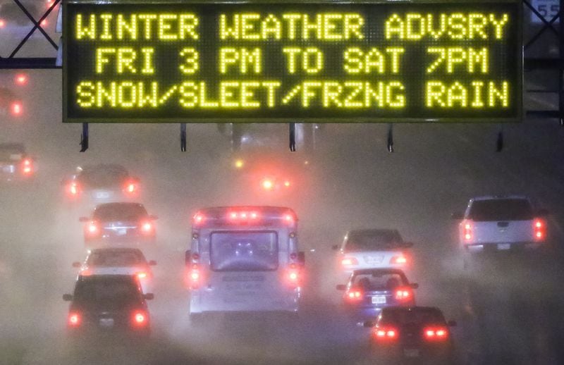A winter weather advisory for accumulating snow and ice will be in effect from through 7 p.m. Saturday for metro Atlanta, Channel 2 Action News reports. JOHN SPINK / JSPINK@AJC.COM