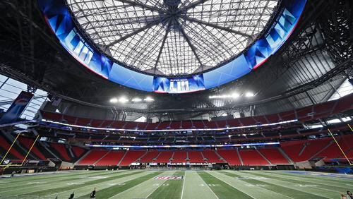 1/29/19 - Atlanta -  Weather conditions will determine if the roof can be open for the Super Bowl LIII  at Mercedes-Benz Stadium, which was open today for media.   Bob Andres / bandres@ajc.com