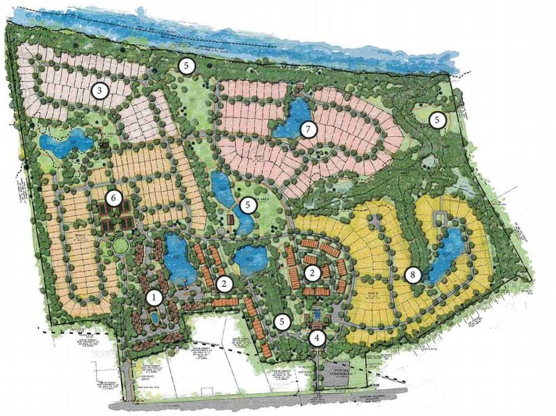 The Encore development by Ashton Woods would bring hundreds of apartments and homes to a former golf course site near the Chattahoochee River in Duluth.
