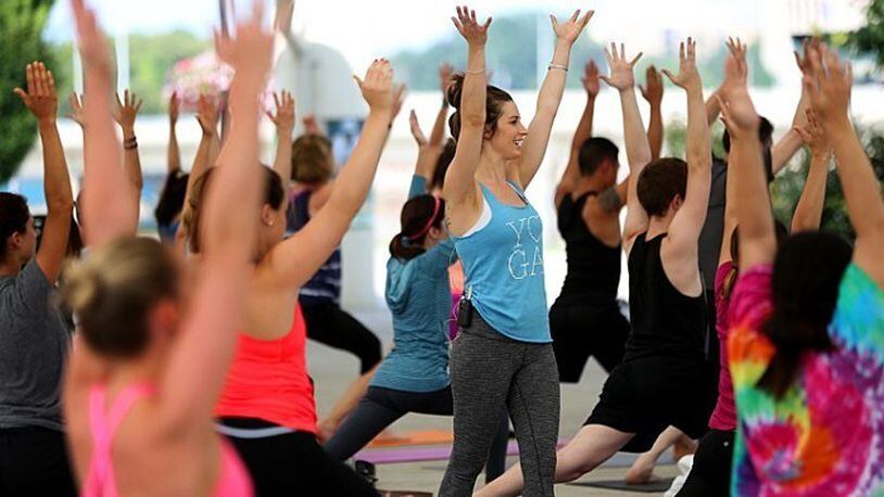 Release some stress at a free yoga event in DeKalb County this weekend.