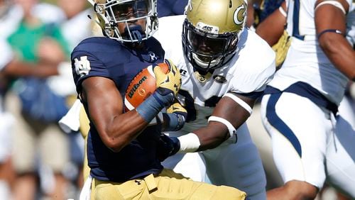 Georgia Tech did stop Notre Dame C.J. Prosise occasionally. Still, he ended with 198 yards on the afternoon. (Getty Images)