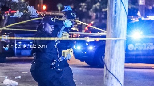 Investigators were on the scene Tuesday morning of a drive-by shooting  on Parkway Drive, one of five such shootings investigated by Atlanta police since Saturday night.