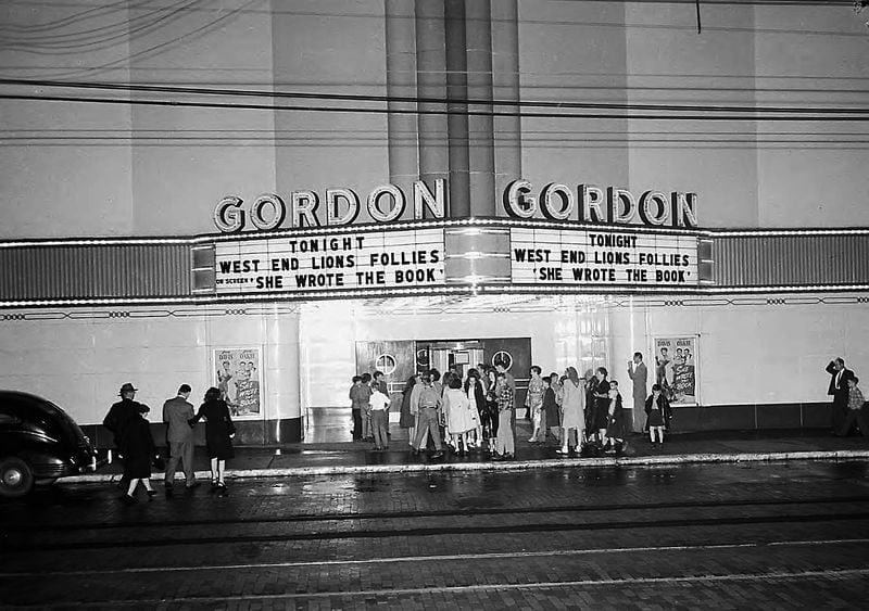 The Gordon Theatre: This West End theater was built in 1940 and is remembered as being a very plush and ornate venue in the 1940s, according to commenters on CinemaTreasures.org. Commenters also recall the theater's decline into a porno palace before its close. This photo is from its heyday in 1946. (Lane Brothers / LBCB117-090a GSU Special Collections)
