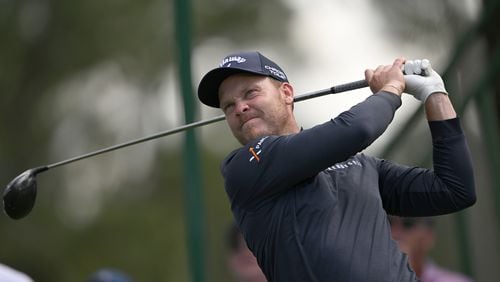 Danny Willett tees off on 18th hole at the 2024 Masters Tournament at Augusta National Golf Club, Thursday, April 11, 2024, in Augusta, Ga. (Hyosub Shin / Hyosub.Shin@ajc.com)
