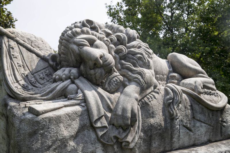 JULY 12, 2018 — The Lion of the Confederacy monument in Oakland Cemetery in Atlanta. (ALYSSA POINTER/ALYSSA.POINTER@AJC.COM)